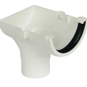 Floplast Half Round Stopend Outlet_White