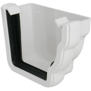 Ogee Gutter External Stopend right hand white