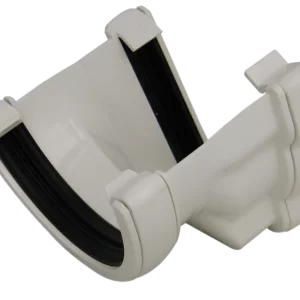 Ogee Round gutter Adaptor white left hand